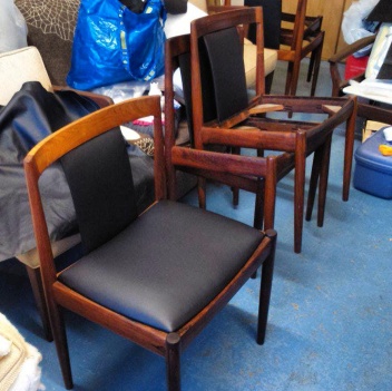 Leather Dining Chairs with back insert